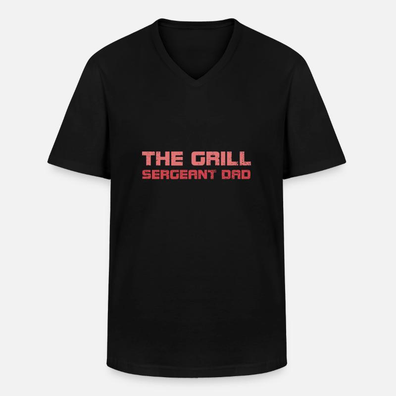 The Grill Sergeant Dad - Men's V-Neck T-Shirt - black