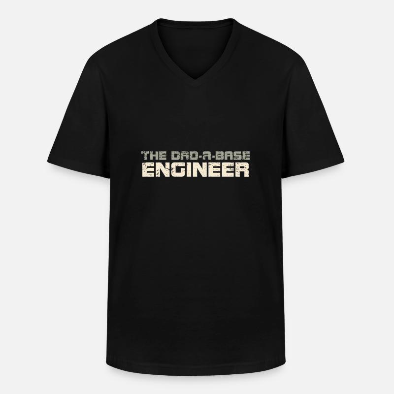 The Dad-A-Base Engineer - Men's V-Neck T-Shirt - black