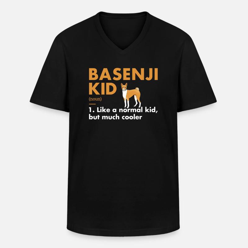 Dog Basenji Kid Definition - Männer-T-Shirt mit V-Ausschnitt - Schwarz