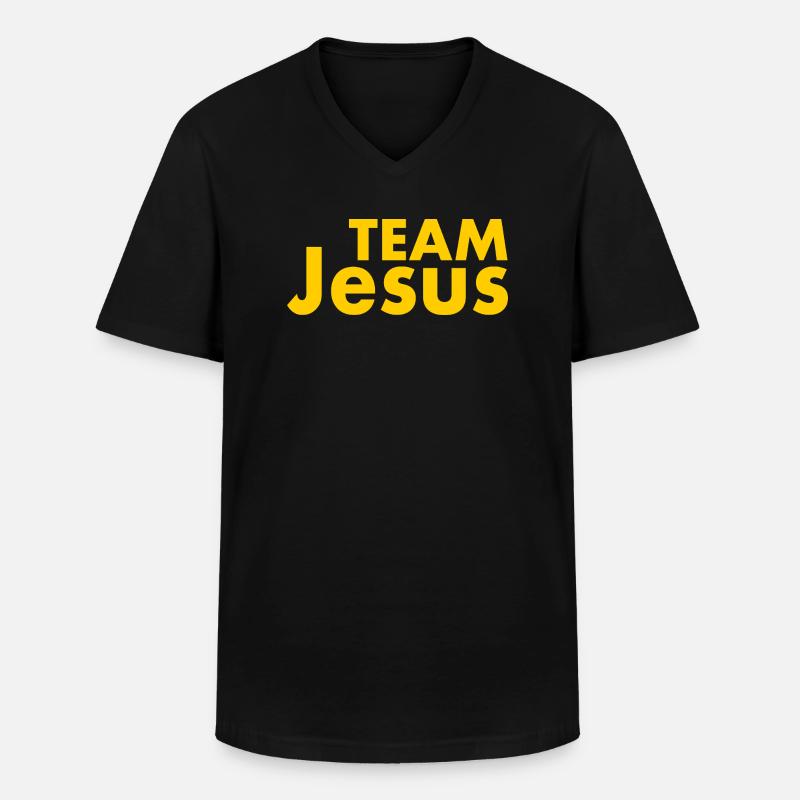 Team jesus - Männer-T-Shirt mit V-Ausschnitt - Schwarz