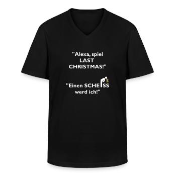 Last Christmas Alexa Weihnachten Ohrwurm Lustig - Männer-T-Shirt mit V-Ausschnitt - Schwarz - Vorne - AI Model Male 178 dark (178cm)