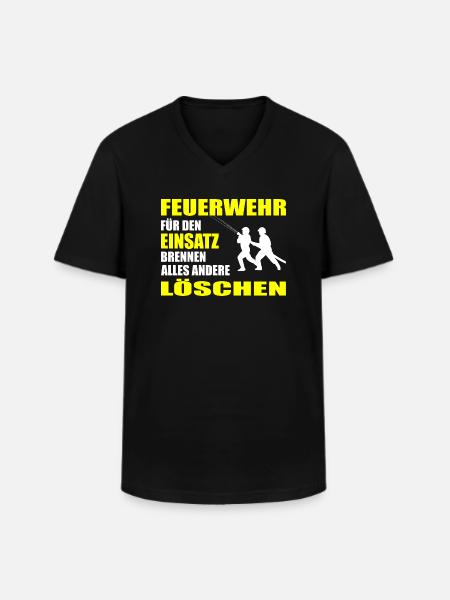 Feuerwehr - Männer-T-Shirt mit V-Ausschnitt - Schwarz