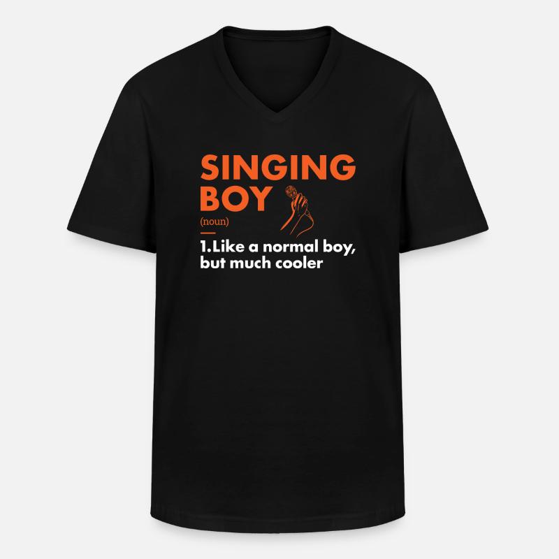 Singer Boy Definition Singing - Männer-T-Shirt mit V-Ausschnitt - Schwarz