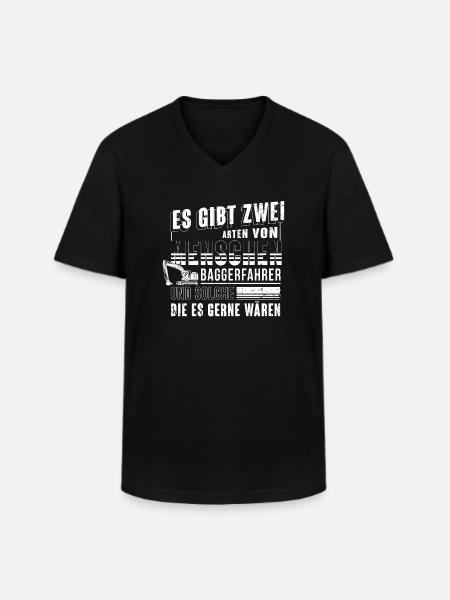 Baggerfahrer Bagger Baumaschinenführer Geschenk - Männer-T-Shirt mit V-Ausschnitt - Schwarz