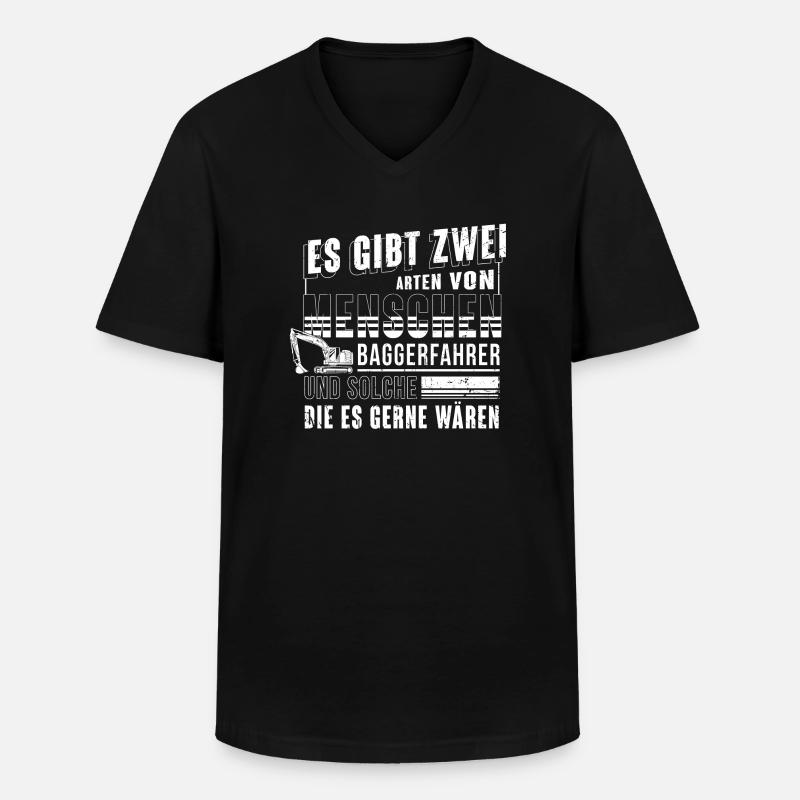 Baggerfahrer Bagger Baumaschinenführer Geschenk - Männer-T-Shirt mit V-Ausschnitt - Schwarz
