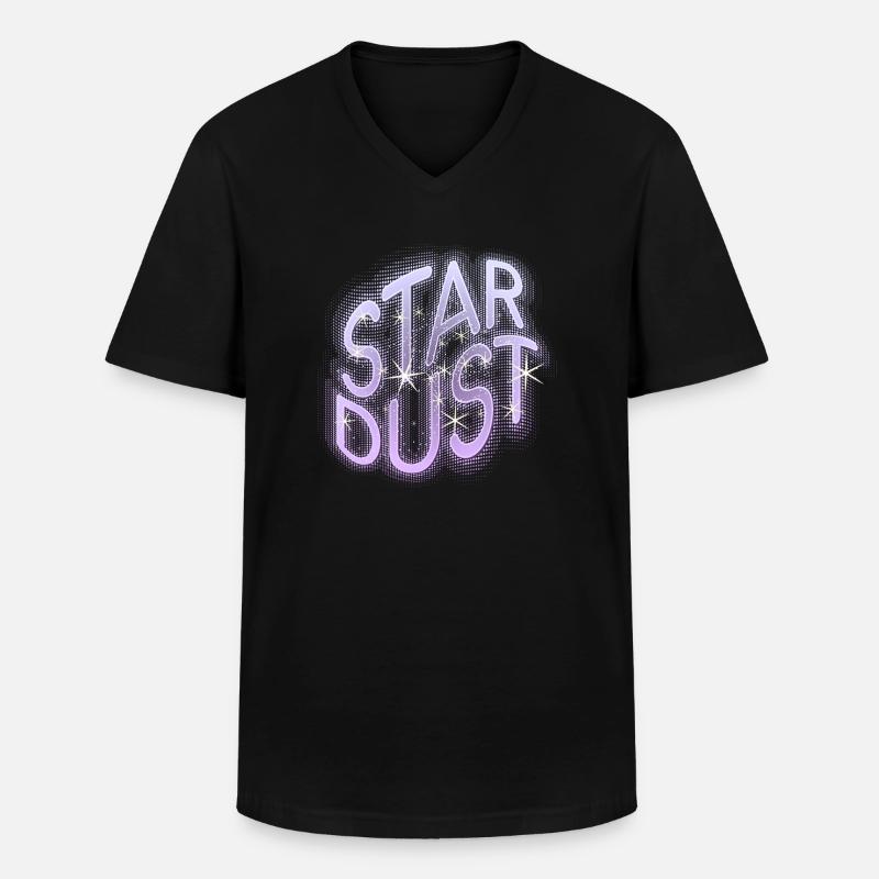 STAR DUST 1 ROSA - Männer-T-Shirt mit V-Ausschnitt - Schwarz
