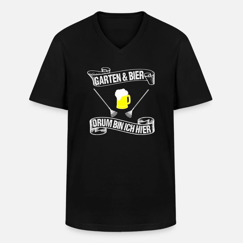 Garten - Männer-T-Shirt mit V-Ausschnitt - Schwarz