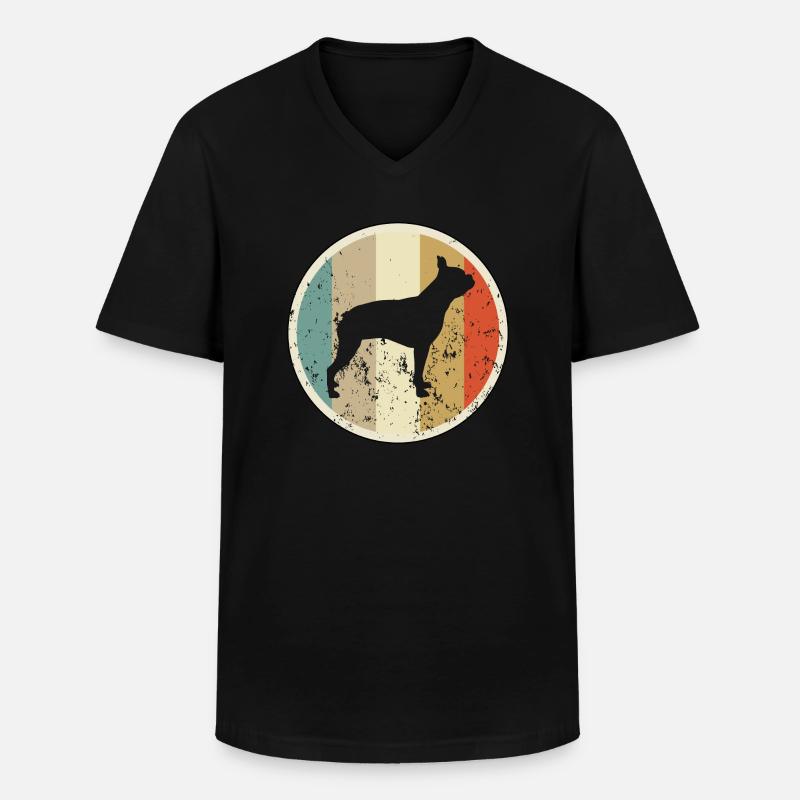 Boston Terrier - Männer-T-Shirt mit V-Ausschnitt - Schwarz
