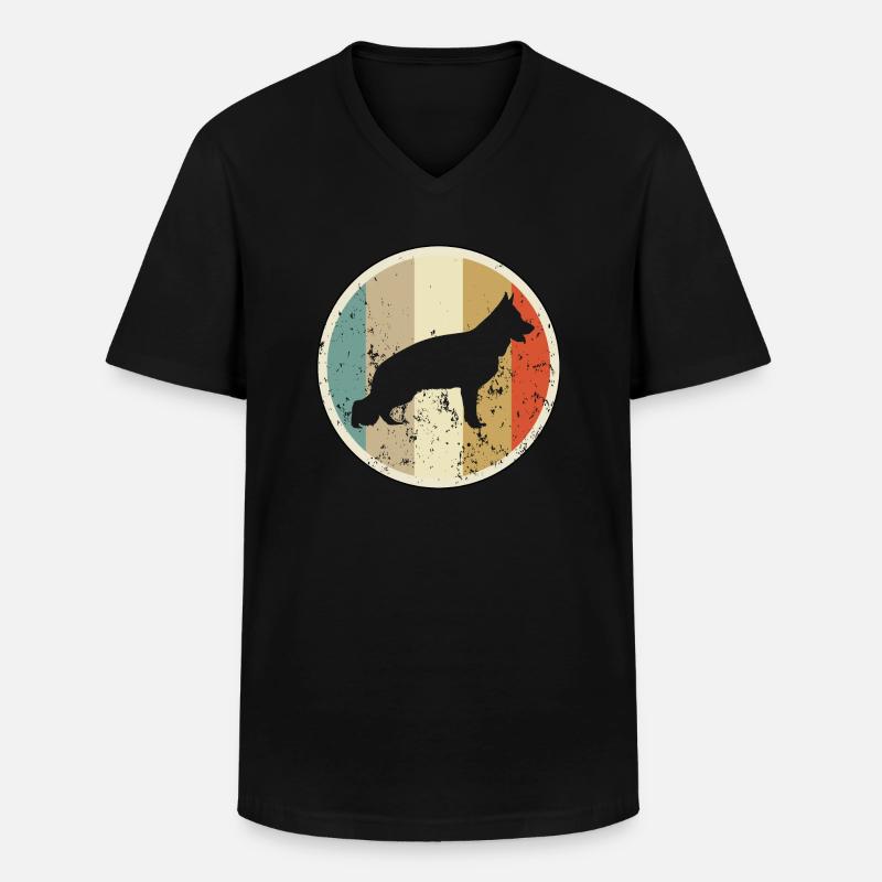 Deutscher Schäferhund - Männer-T-Shirt mit V-Ausschnitt - Schwarz