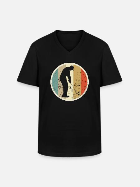Abschlag Golfspieler Golfer - Männer-T-Shirt mit V-Ausschnitt - Schwarz