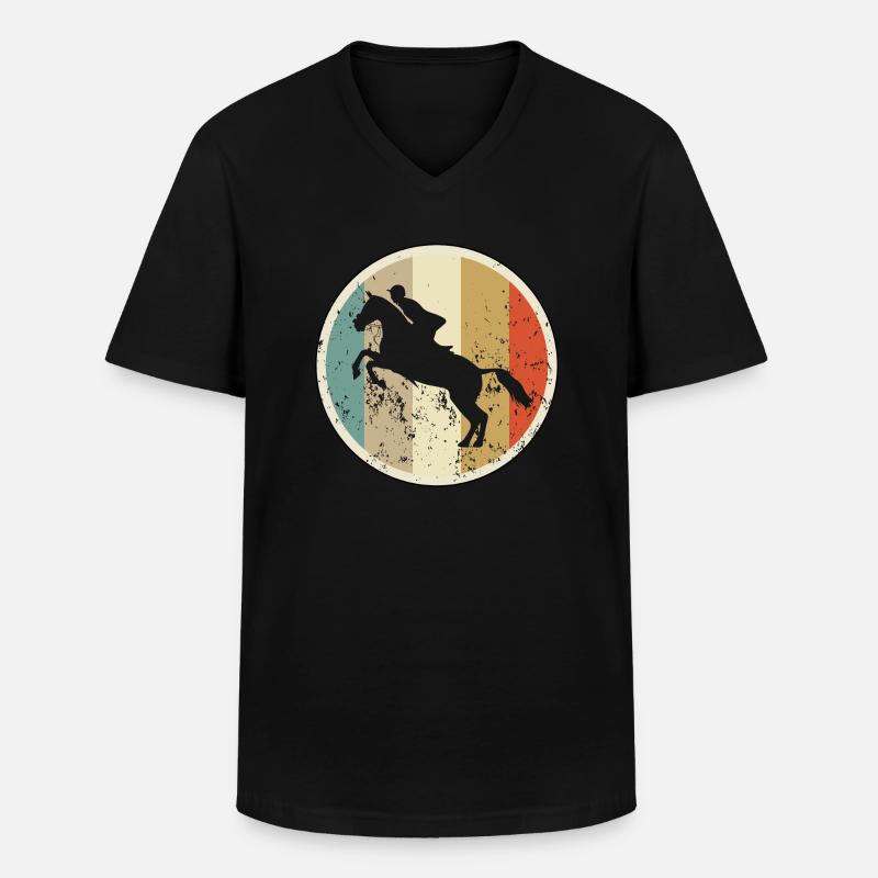 Springreiten Springreiter Springreiterin - Männer-T-Shirt mit V-Ausschnitt - Schwarz