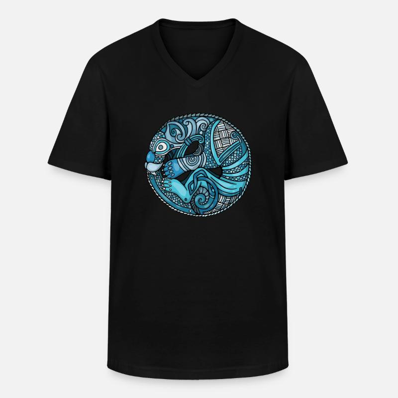 Drache Wikinger - Männer-T-Shirt mit V-Ausschnitt - Schwarz