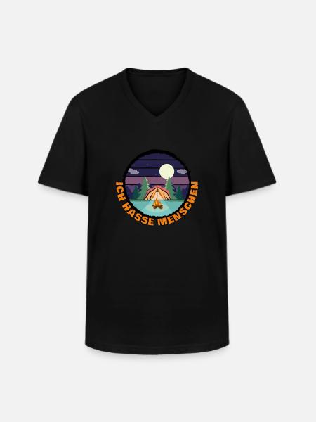 Ich hasse Menschen - Männer-T-Shirt mit V-Ausschnitt - Schwarz