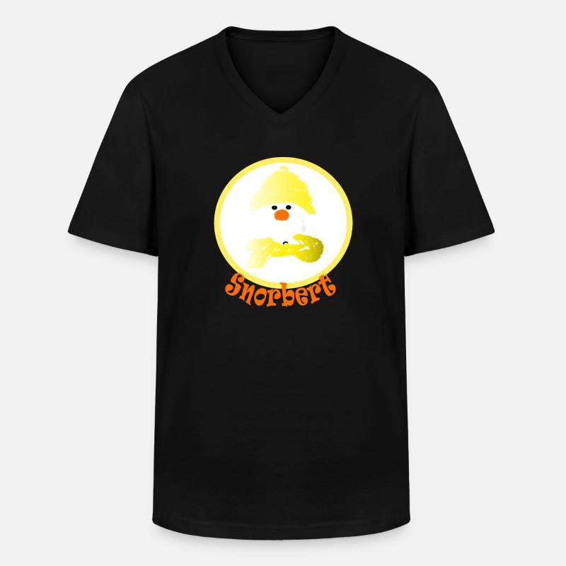 Snorbert der Schneemann - Männer-T-Shirt mit V-Ausschnitt - Schwarz