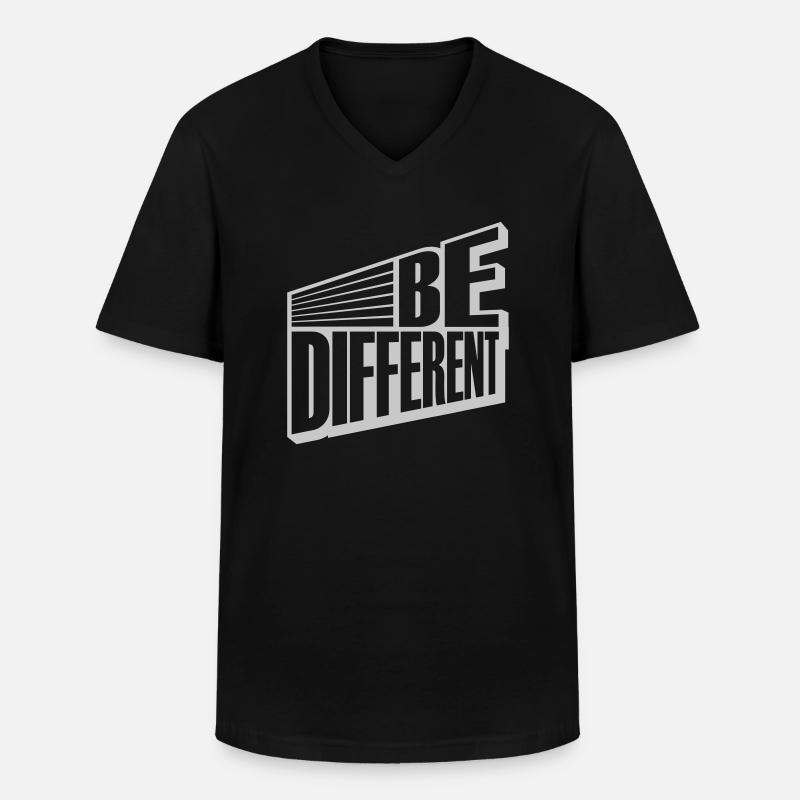 Be different Logo Design - Men's V-Neck T-Shirt - black