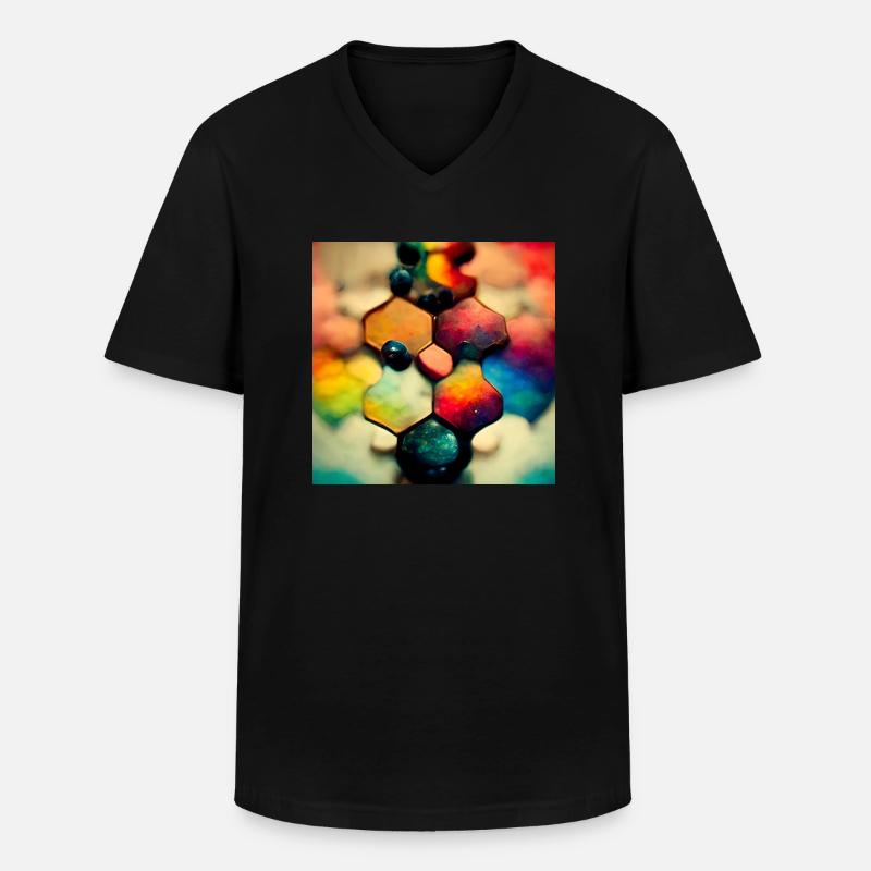 Ein Puzzle mit Moleküle - Männer-T-Shirt mit V-Ausschnitt - Schwarz