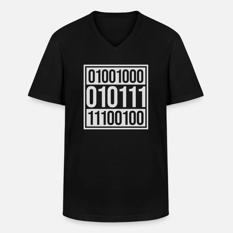 Binär Code Programm Sprache - Männer-T-Shirt mit V-Ausschnitt - Schwarz