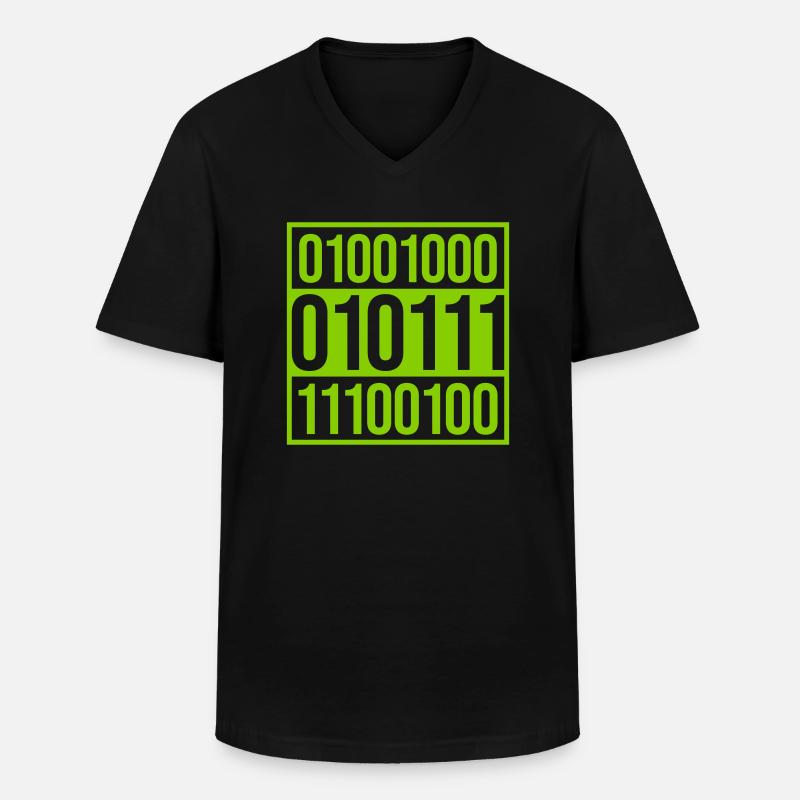 Binary Code Program Language - Men's V-Neck T-Shirt - black