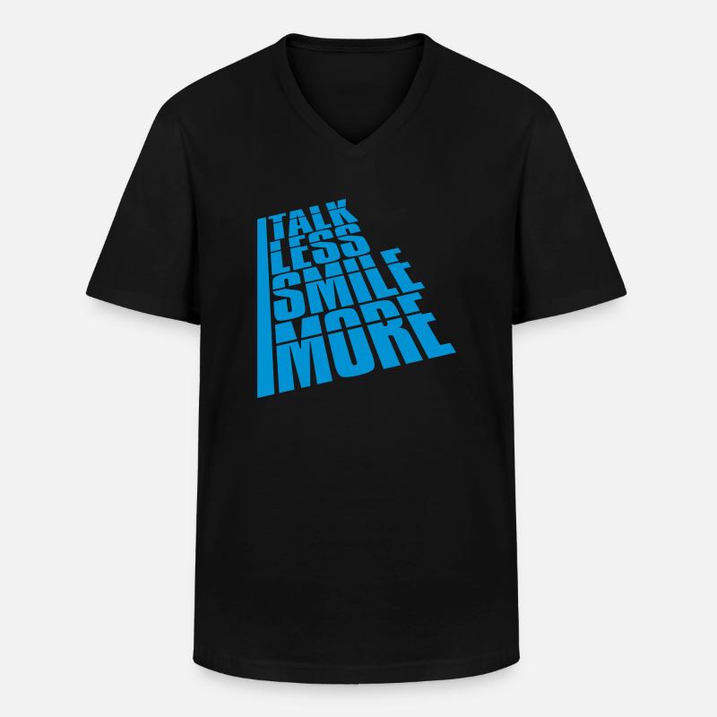 talk less smile more - Männer-T-Shirt mit V-Ausschnitt - Schwarz