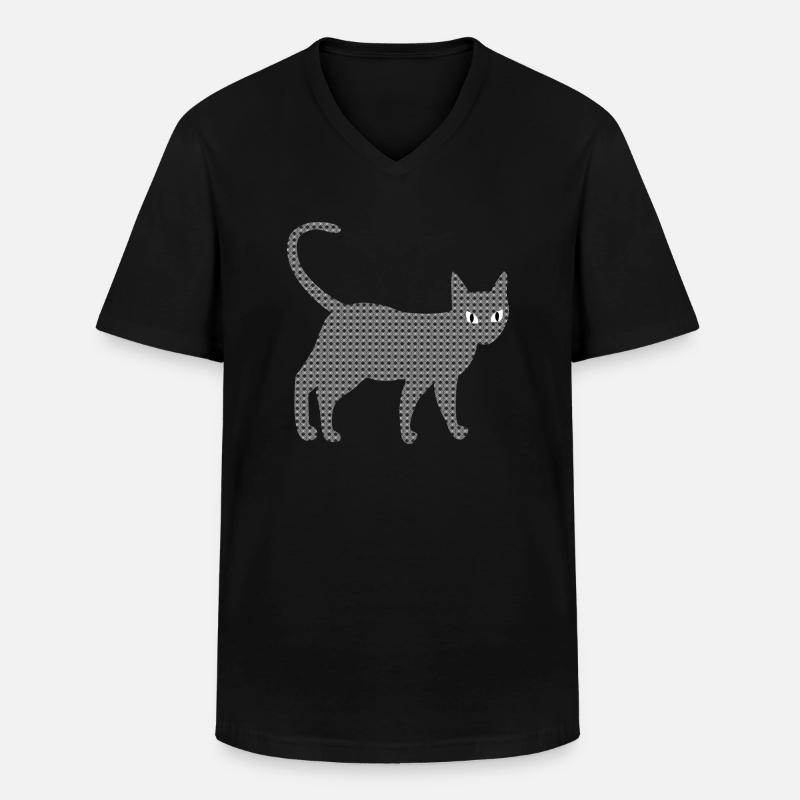 Structural cat - Men's V-Neck T-Shirt - black