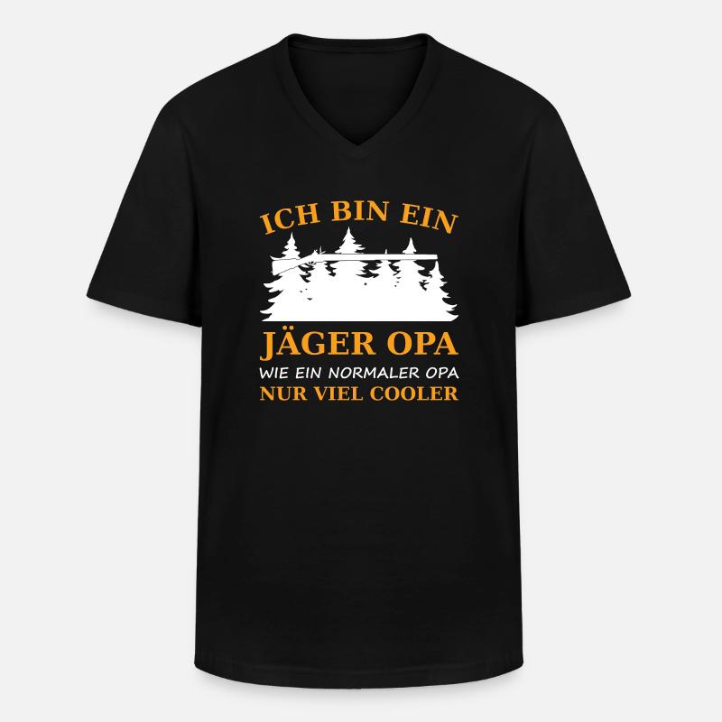 Jäger opa - Männer-T-Shirt mit V-Ausschnitt - Schwarz