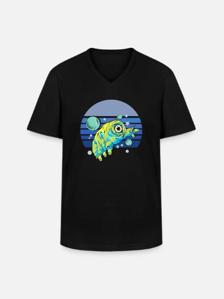 Tardigrade Blue Retro - Men's V-Neck T-Shirt - black
