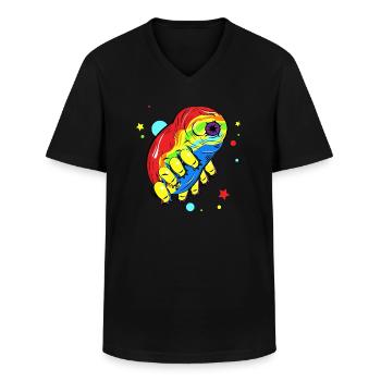 Rainbow Tardigrade - Men's V-Neck T-Shirt - black - Front - AI Model Male 178 dark (178cm)