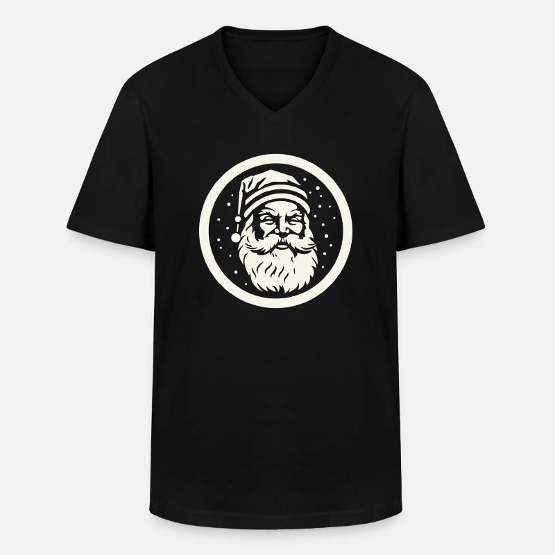 Fröhlicher Weihnachtsmann - Männer-T-Shirt mit V-Ausschnitt - Schwarz