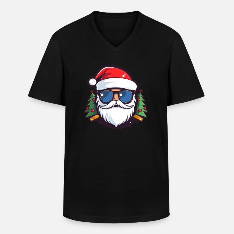 Weihnachtsmann - Männer-T-Shirt mit V-Ausschnitt - Schwarz