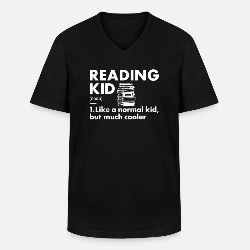 Reader Kid Definition Reading - Men's V-Neck T-Shirt - black