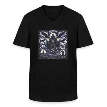 Tschernobog: Slawischer Gott der Finsternis - Männer-T-Shirt mit V-Ausschnitt - Schwarz - Vorne - AI Model Male 178 dark (178cm)