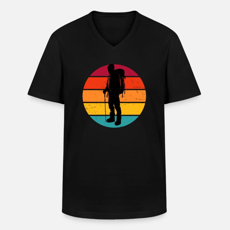Climbing Boulder Climber Climber Bouldering - Men's V-Neck T-Shirt - black
