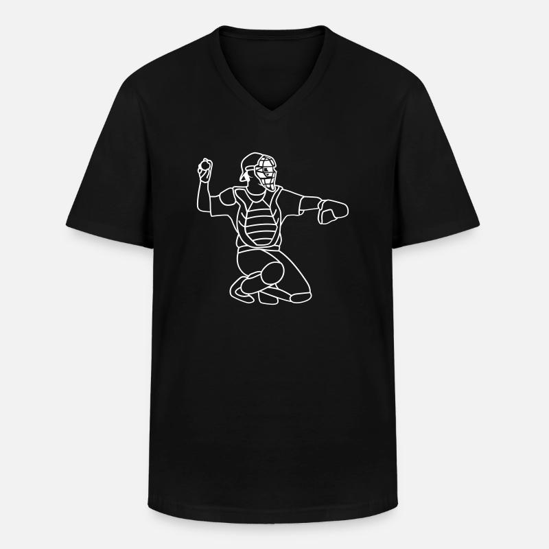 Baseball Pitcher Windup Set - Men's V-Neck T-Shirt - black