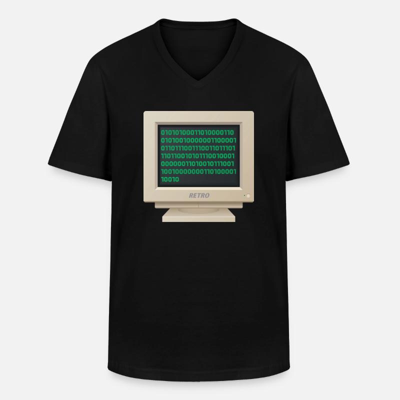 CRT - Binary Code - Men's V-Neck T-Shirt - black