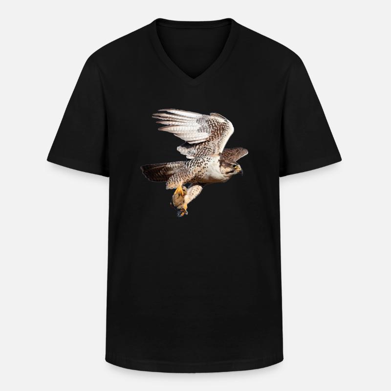 Heiliger Falke im Flug - Männer-T-Shirt mit V-Ausschnitt - Schwarz