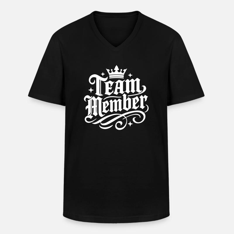 Team Mitglied Krone - Männer-T-Shirt mit V-Ausschnitt - Schwarz