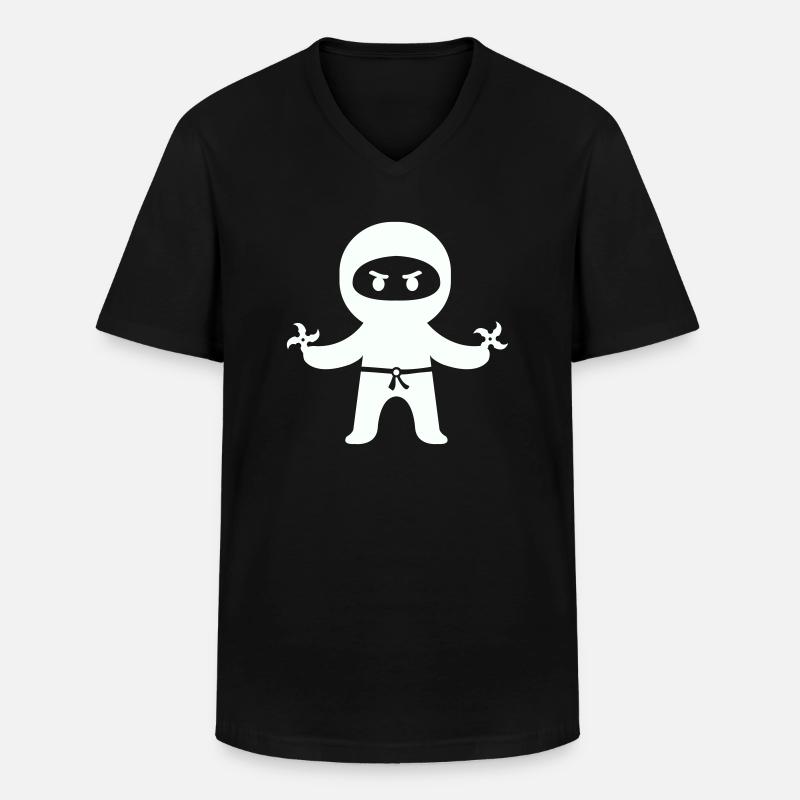 ninja 1 - Männer-T-Shirt mit V-Ausschnitt - Schwarz