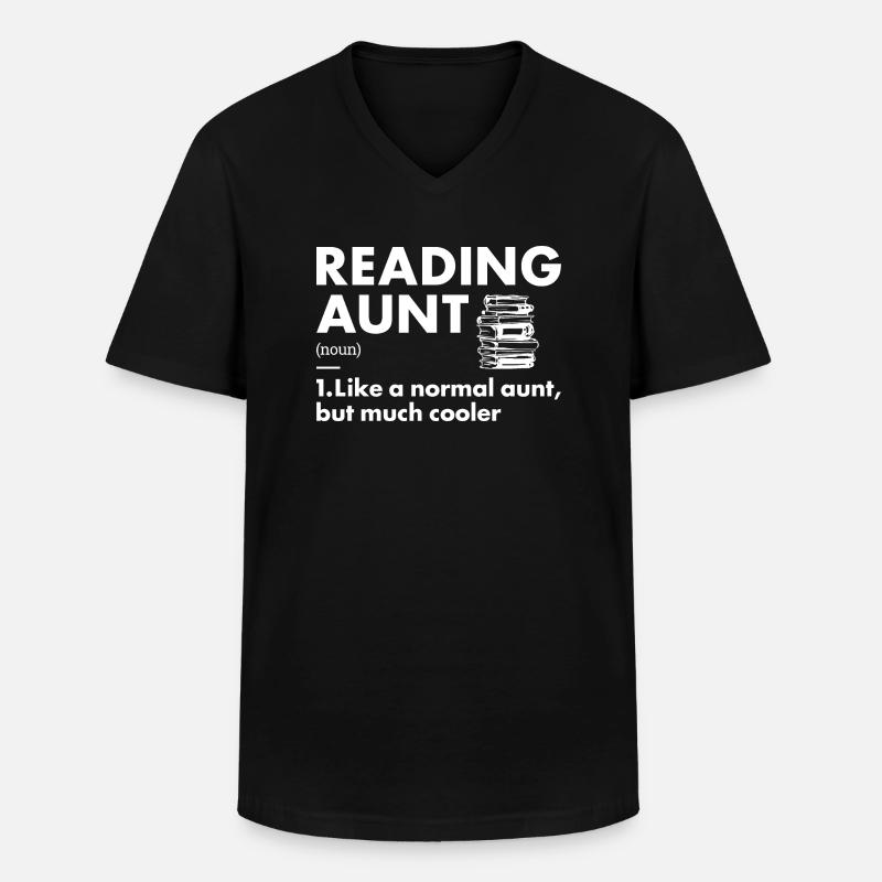 Reader Aunt Definition Reading - Men's V-Neck T-Shirt - black