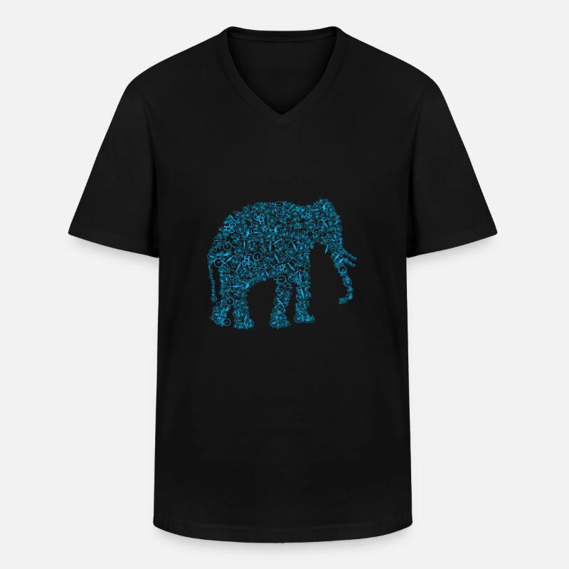 Großer Dicker Elefant Fahrrad Geschenk - Männer-T-Shirt mit V-Ausschnitt - Schwarz