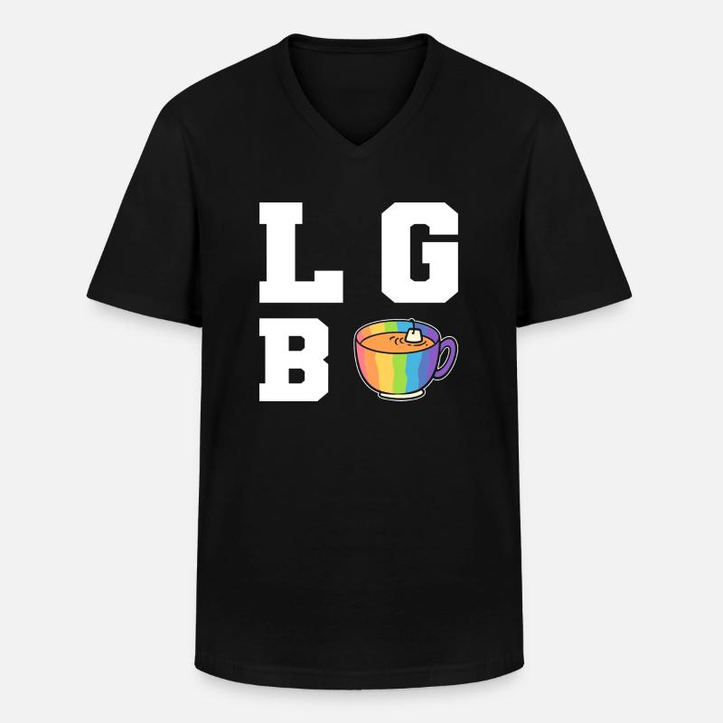 Lgb-Tea Schwul oder lesbisch - Männer-T-Shirt mit V-Ausschnitt - Schwarz