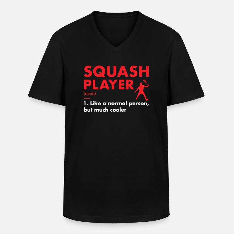 Sport Player Definition Squash - Männer-T-Shirt mit V-Ausschnitt - Schwarz
