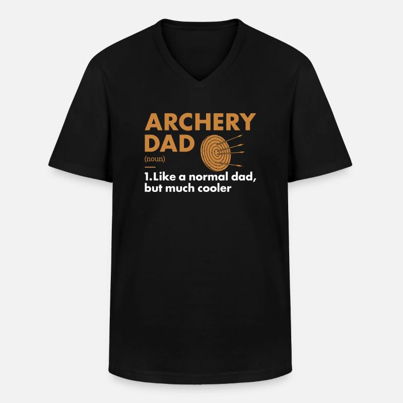 Sport Dad Archery - Männer-T-Shirt mit V-Ausschnitt - Schwarz