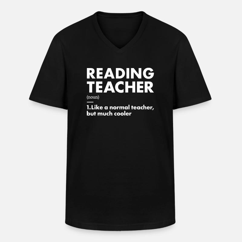 Reader Teacher Definition Reading - Men's V-Neck T-Shirt - black