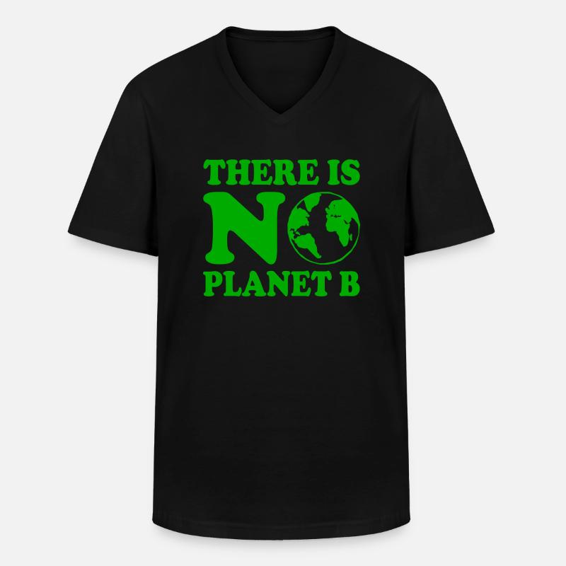 There is no planet b - Männer-T-Shirt mit V-Ausschnitt - Schwarz