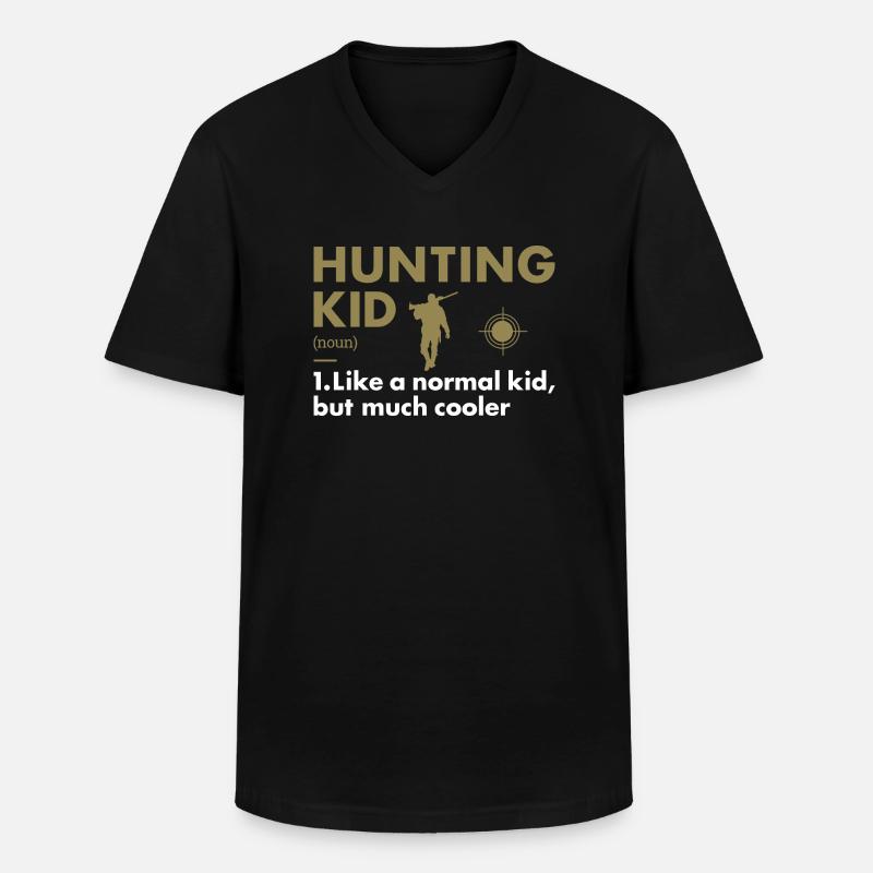 Hunter Kid Definition Hunting - Männer-T-Shirt mit V-Ausschnitt - Schwarz