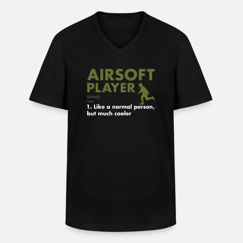 Sport Player Definition Airsoft - Männer-T-Shirt mit V-Ausschnitt - Schwarz