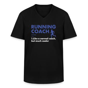 Sport Coach Running - Men's V-Neck T-Shirt - black - Front - AI Model Male 178 dark (178cm)