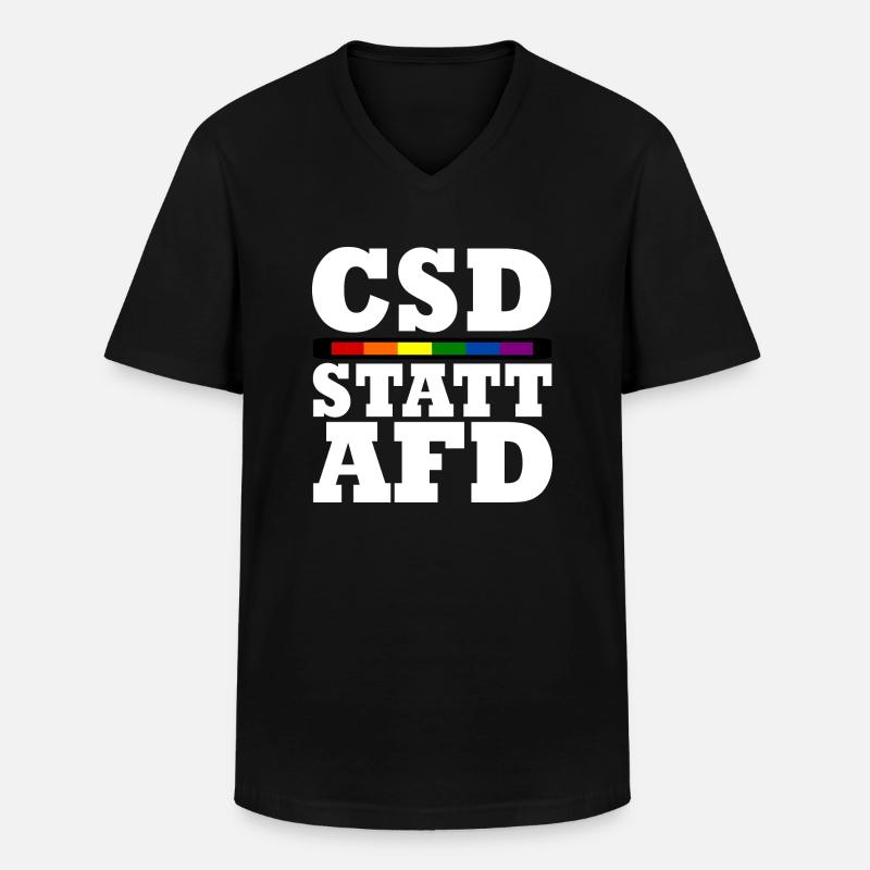 Csd statt afd - Männer-T-Shirt mit V-Ausschnitt - Schwarz