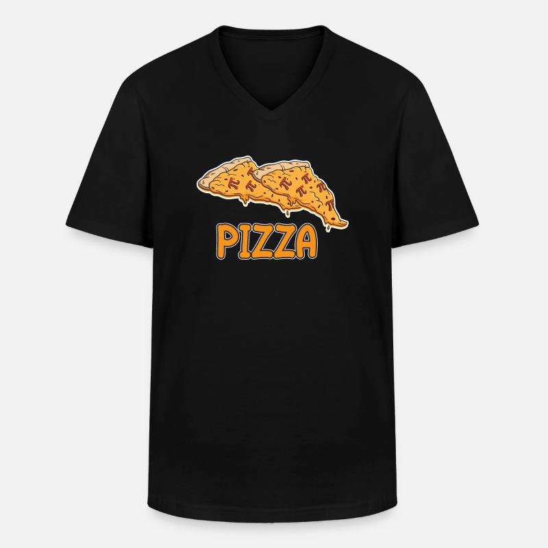 Math Pizza Pi - Männer-T-Shirt mit V-Ausschnitt - Schwarz