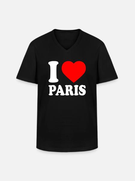 I love paris - Men's V-Neck T-Shirt - black